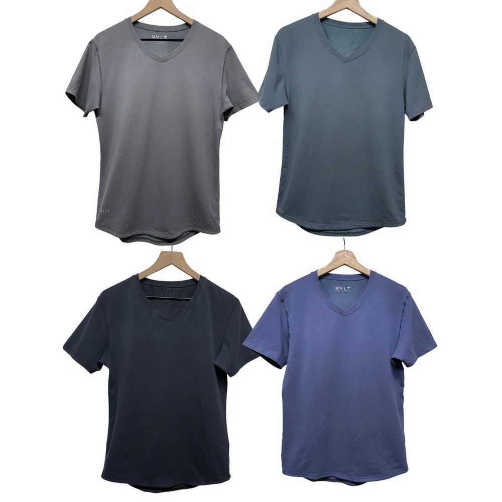 Bylt Lot Of 4 Mens Drop Cut Short Sleeve‎ Lux Premium Basics T-Shirt Sz S